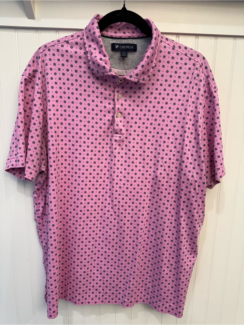 Daniel Cremieux Men’s Pink Polo with Navy Dot Pattern